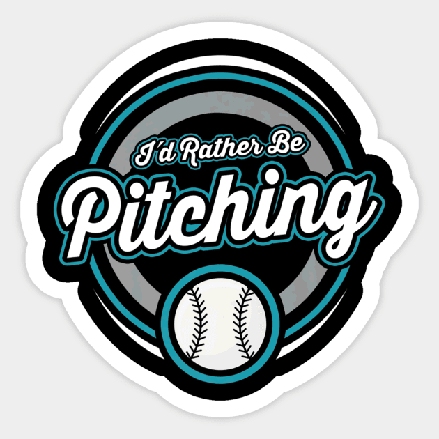 Rather Be Pitching Softball Baseball Player Sticker by Sloane GalaxyLinesSpace